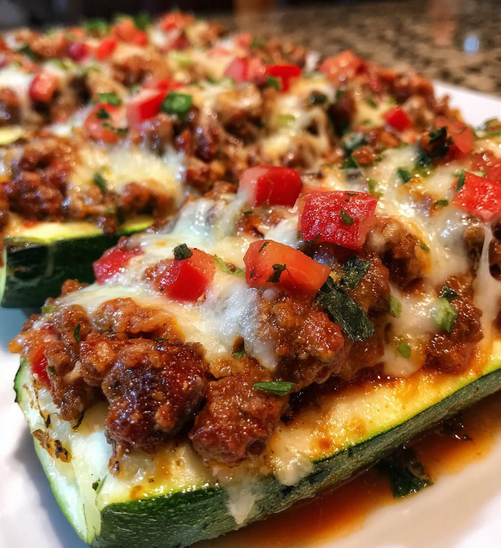 ground beef zucchini boats