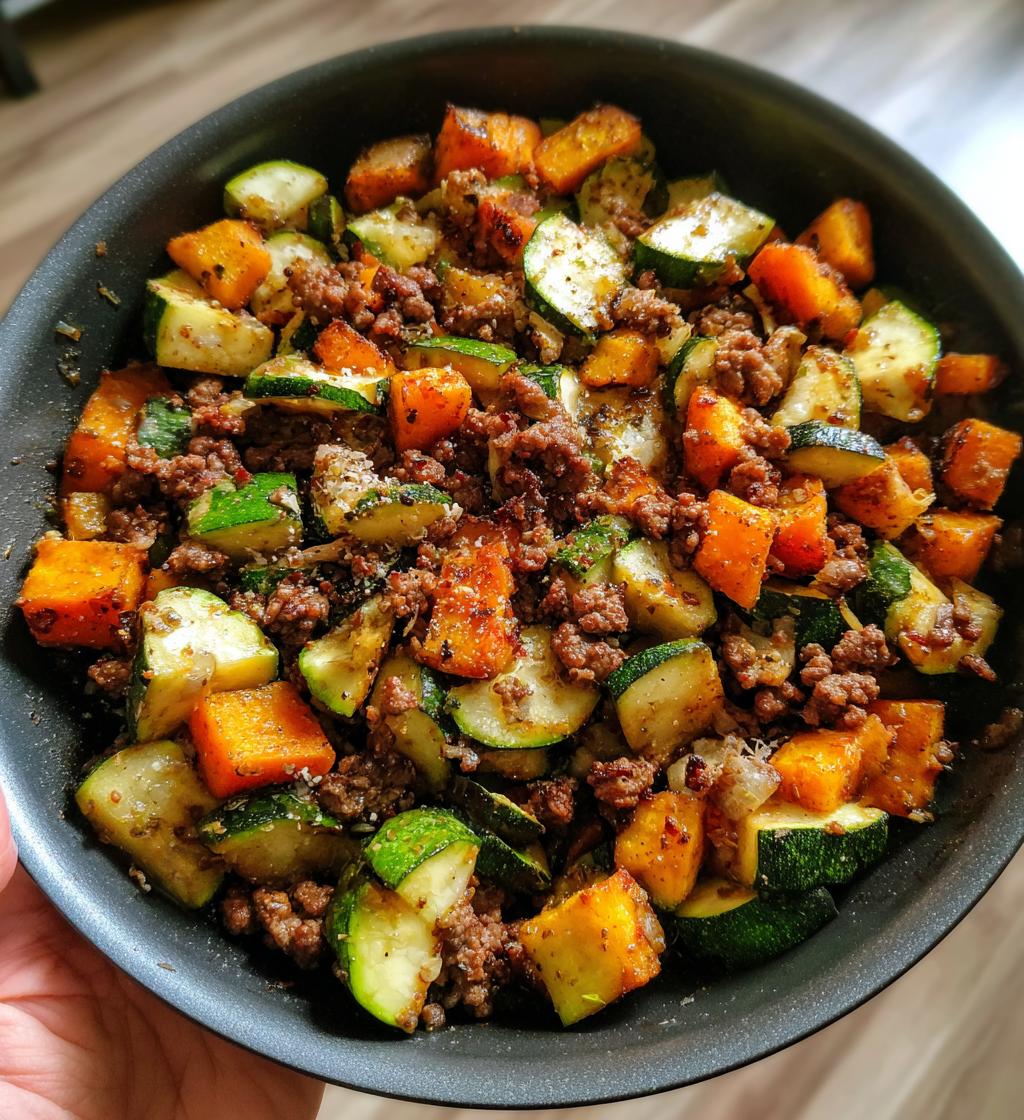 ground beef zucchini sweet potato skillet