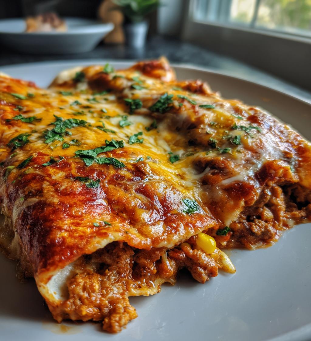 ground turkey black bean enchiladas - detail 1