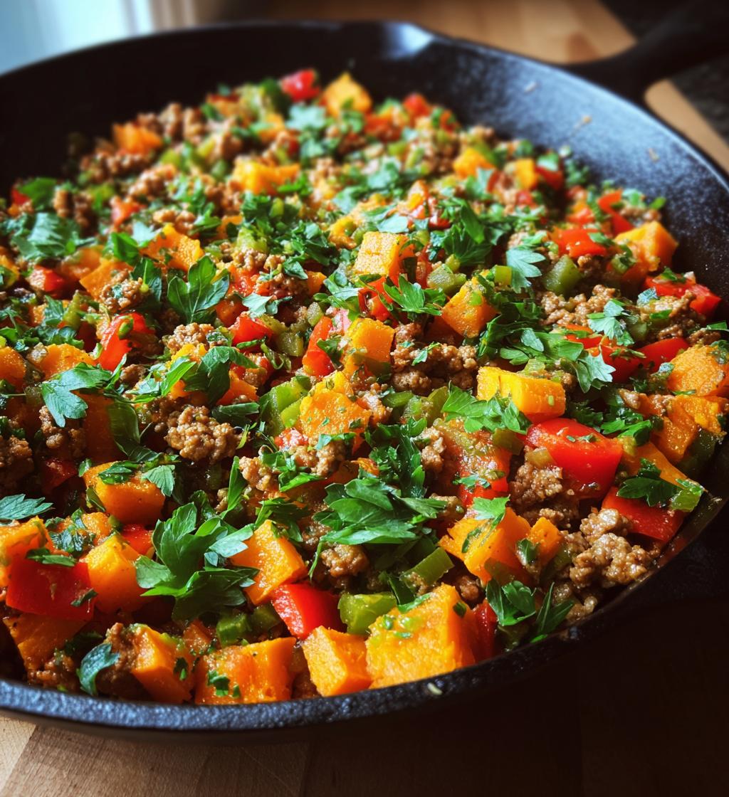 ground turkey sweet potato skillet - detail 1