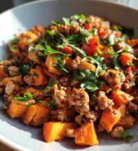ground turkey sweet potato skillet