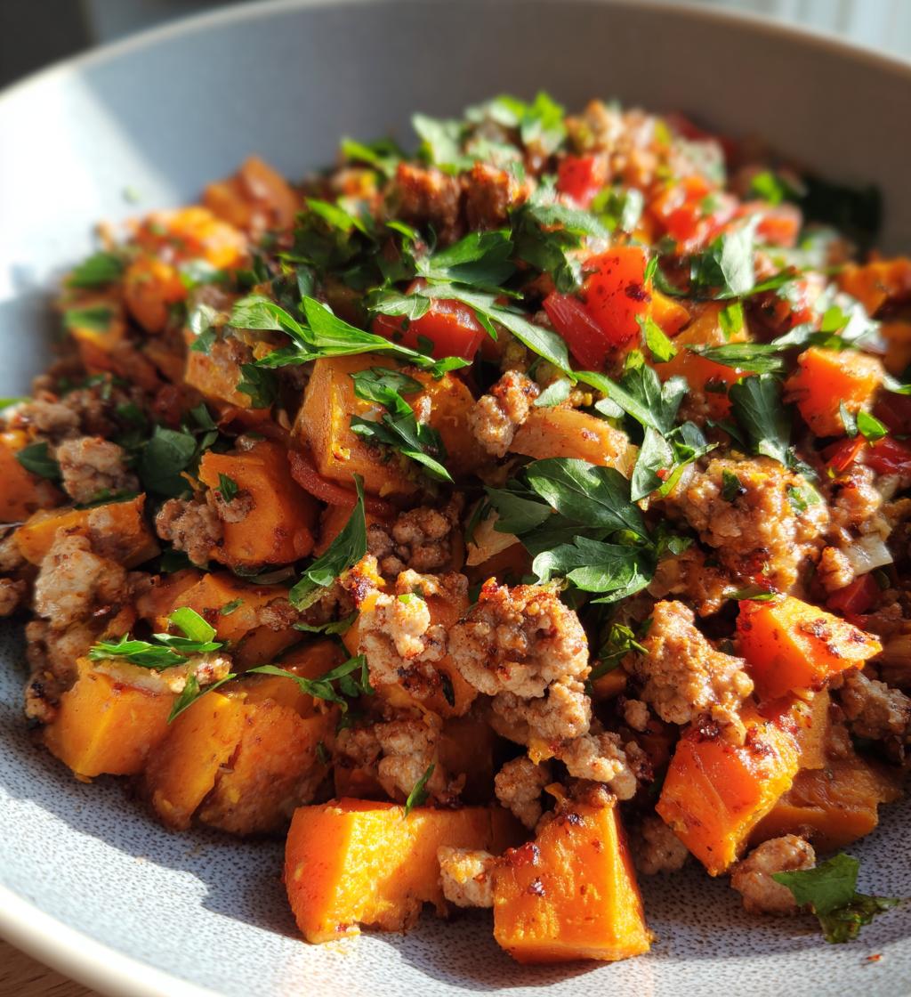 ground turkey sweet potato skillet