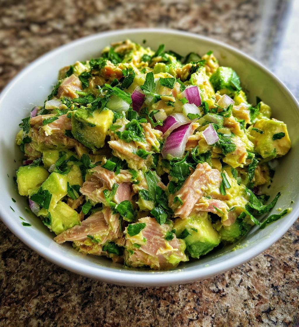 healthy avocado tuna salad - detail 1