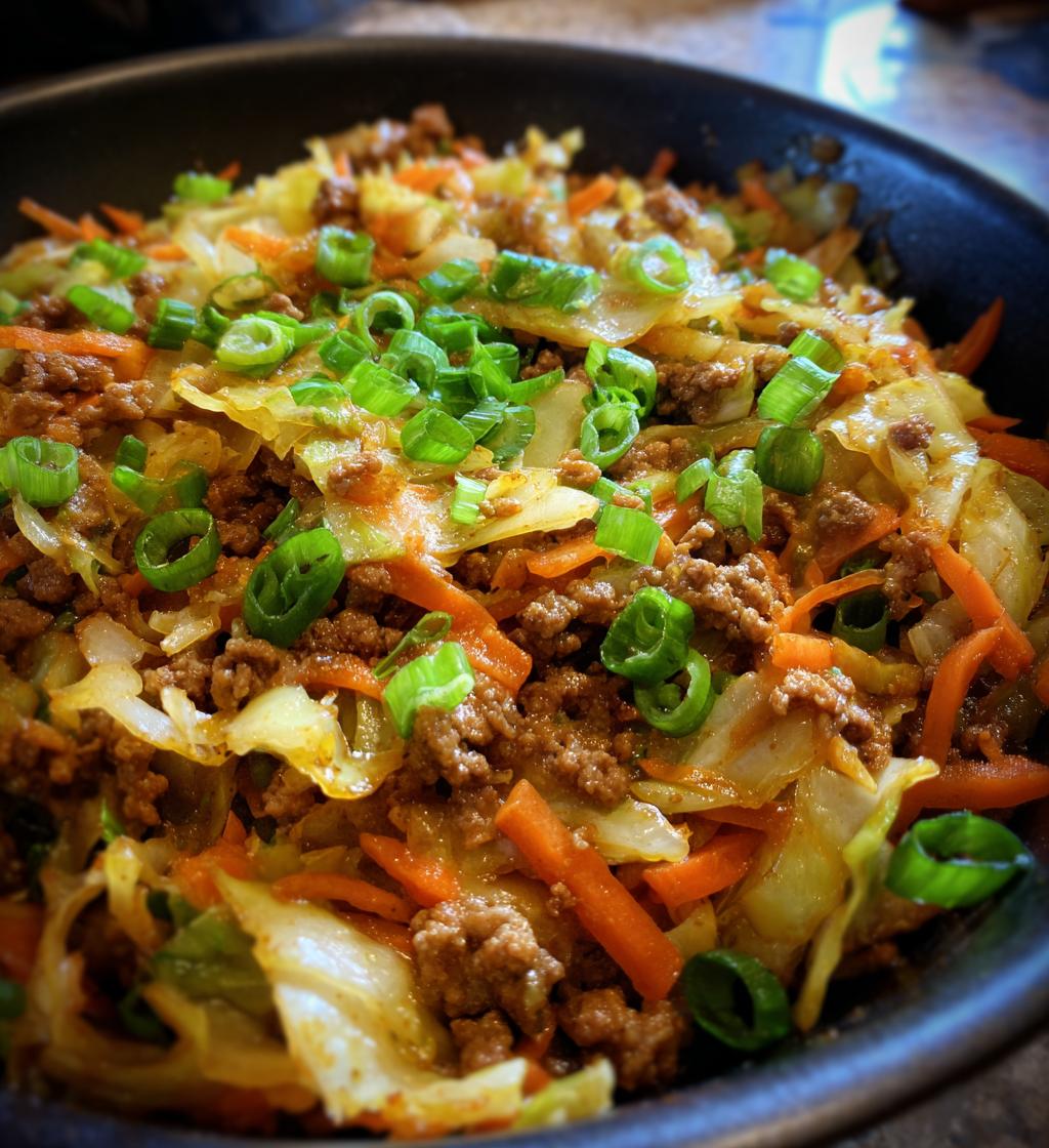healthy chinese ground beef cabbage - detail 1