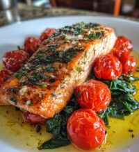 healthy mediterranean salmon dinner