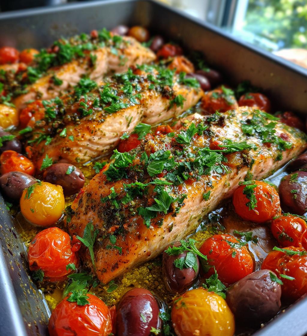 healthy mediterranean salmon dinner