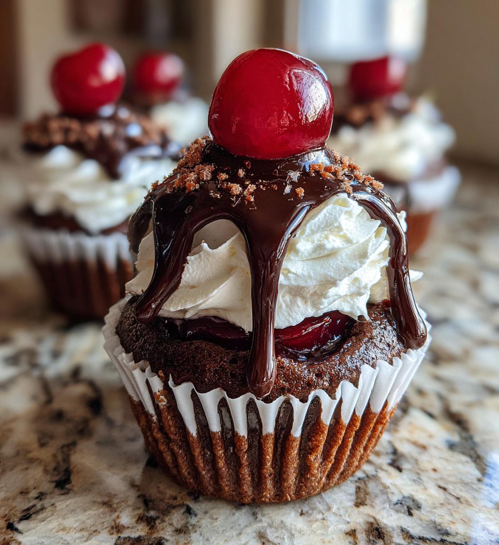 high hat chocolate cherry cream cupcakes - detail 1