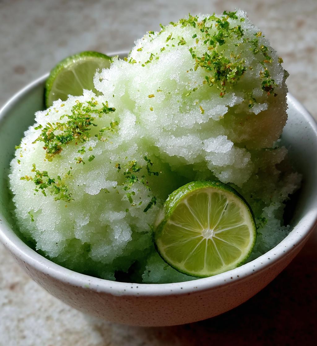 homemade lime sorbet - detail 1