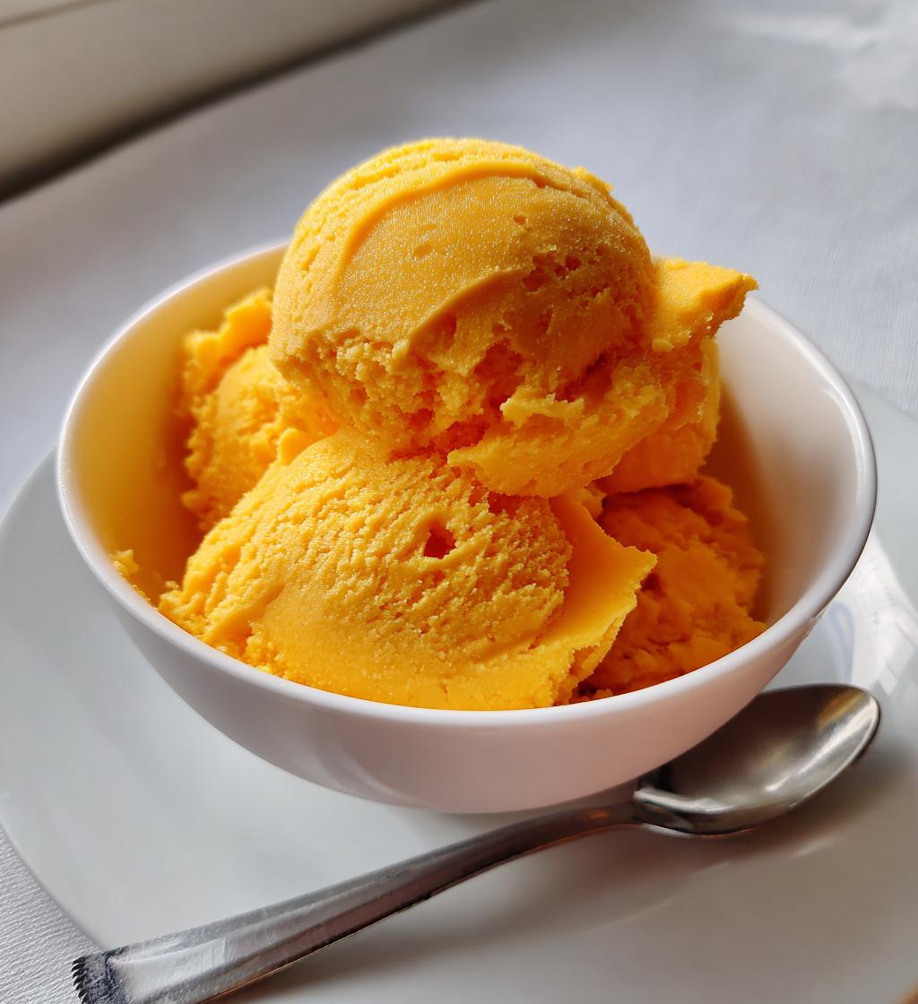 homemade mango sorbet