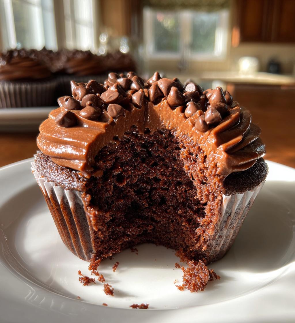 homemade moist chocolate cupcakes - detail 1