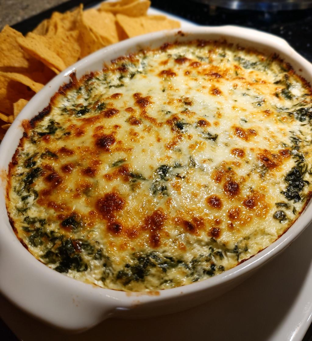 homemade spinach and artichoke dip - detail 1