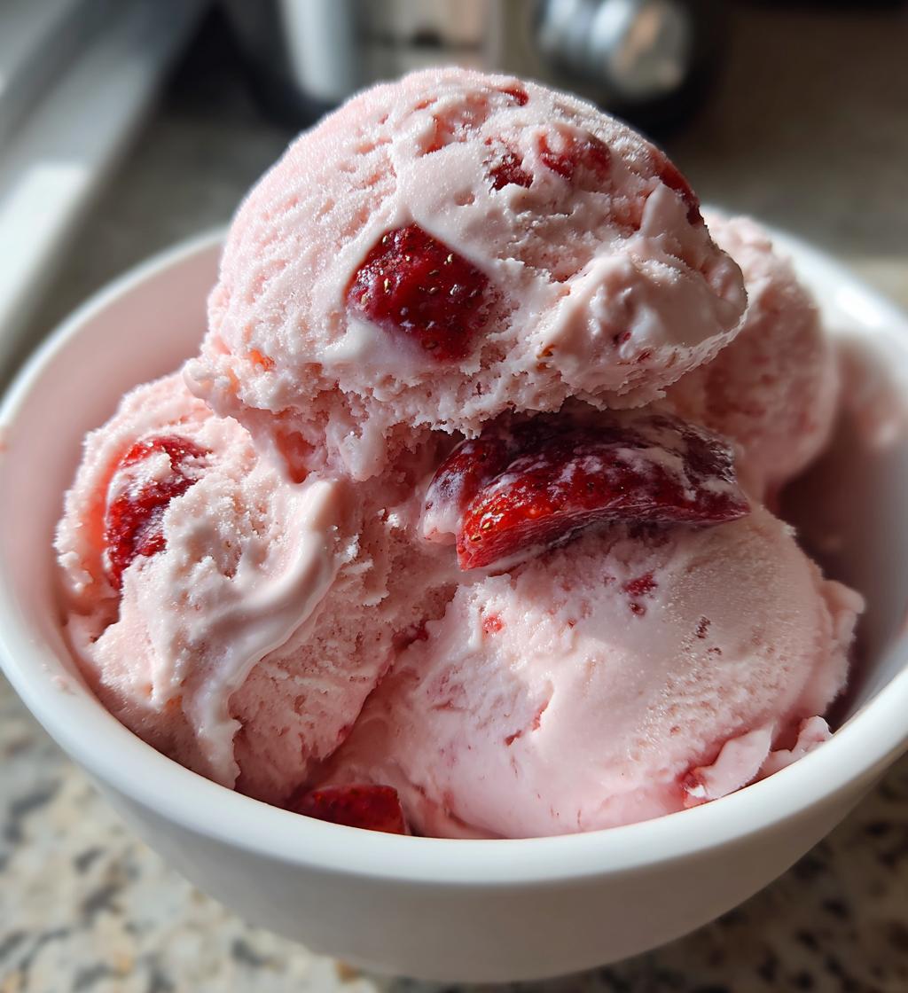 homemade strawberry ice cream - detail 1