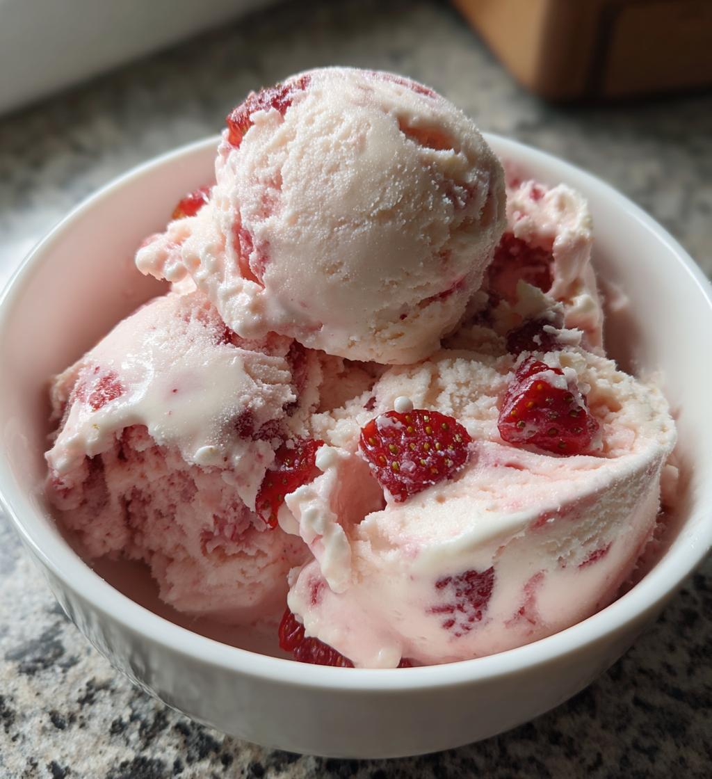 homemade strawberry ice cream