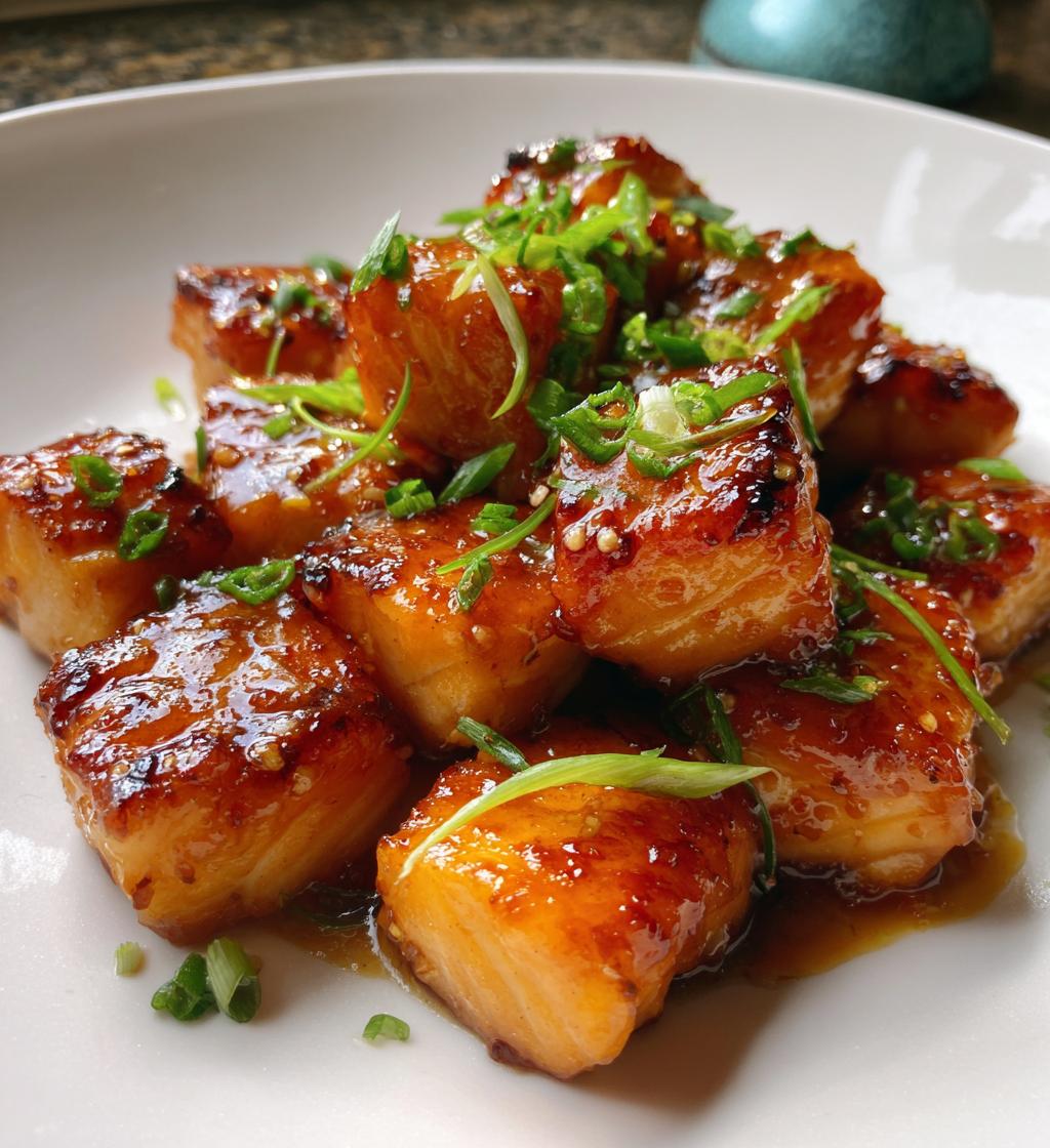 honey garlic salmon bites recipe - detail 1