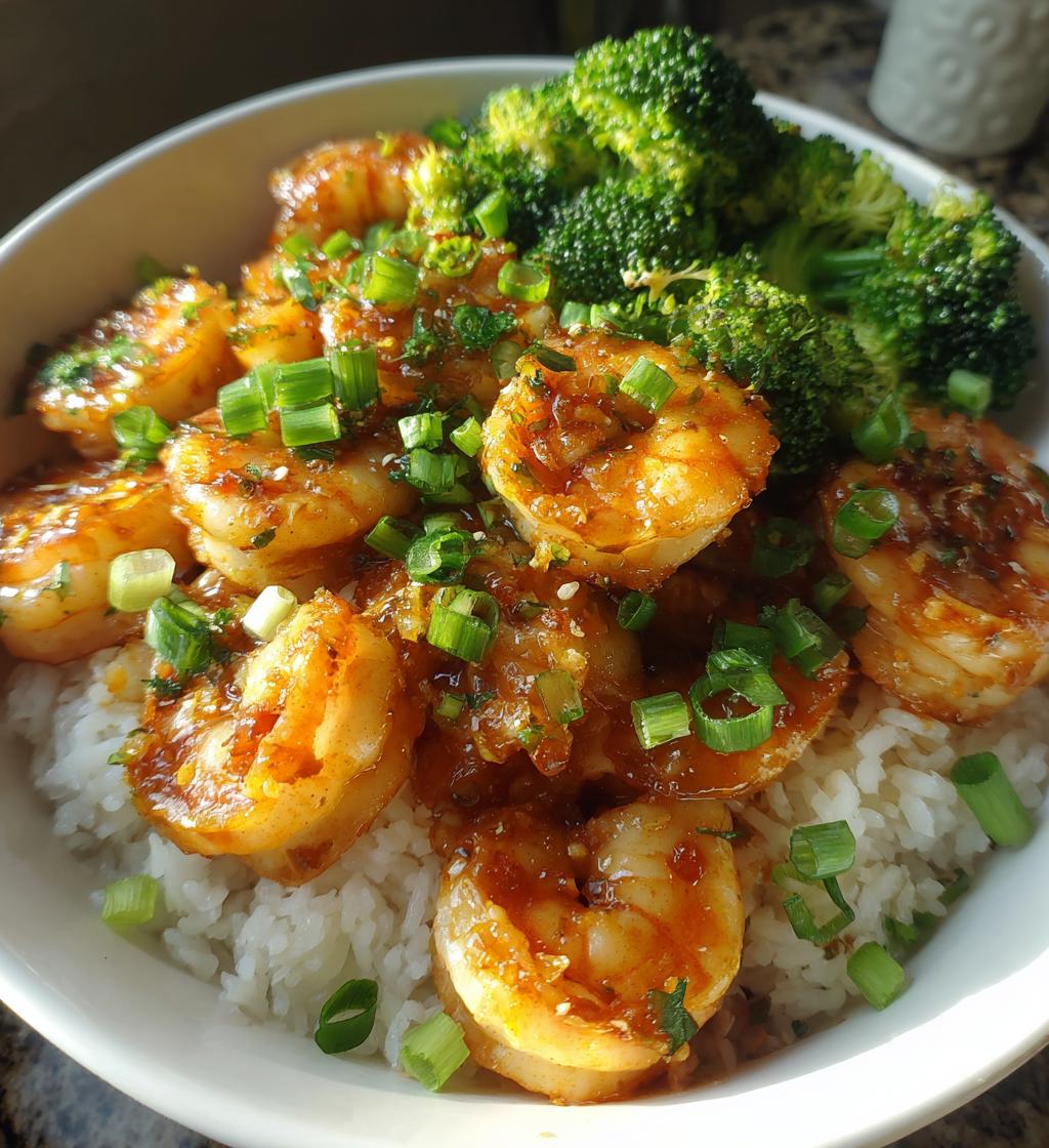honey garlic shrimp bowls - detail 1