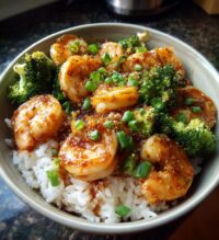 honey garlic shrimp bowls