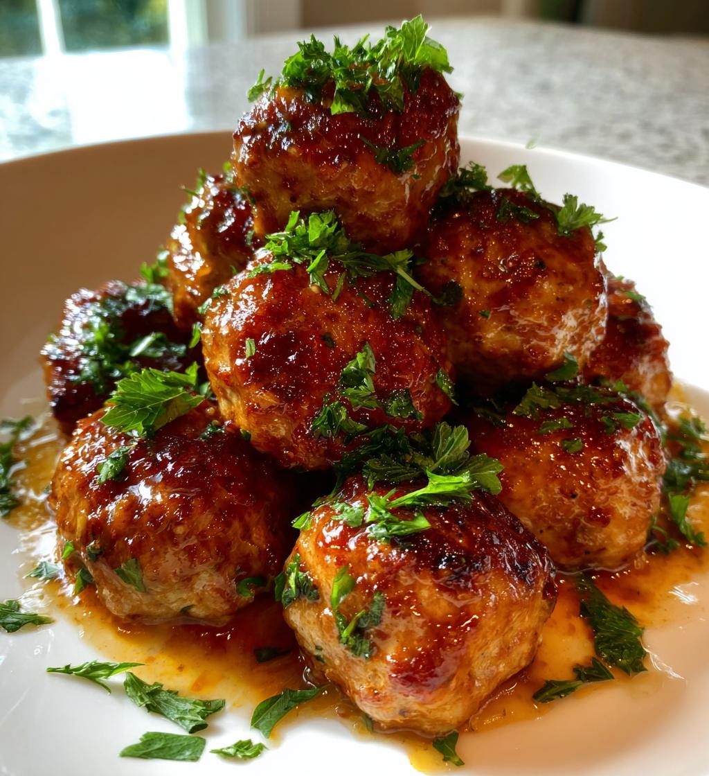 honey garlic turkey meatballs - detail 1