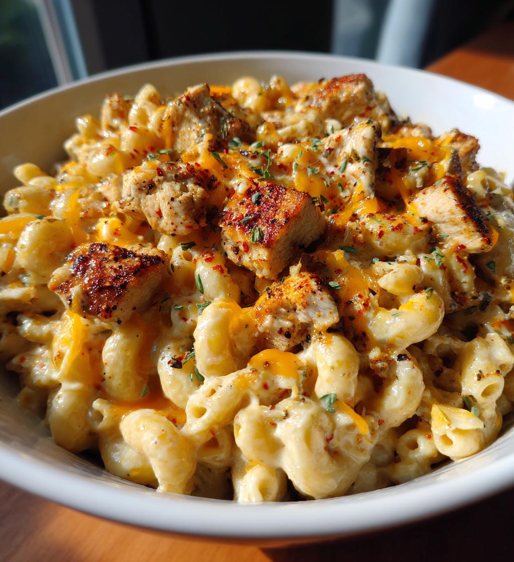 honey pepper chicken mac and cheese