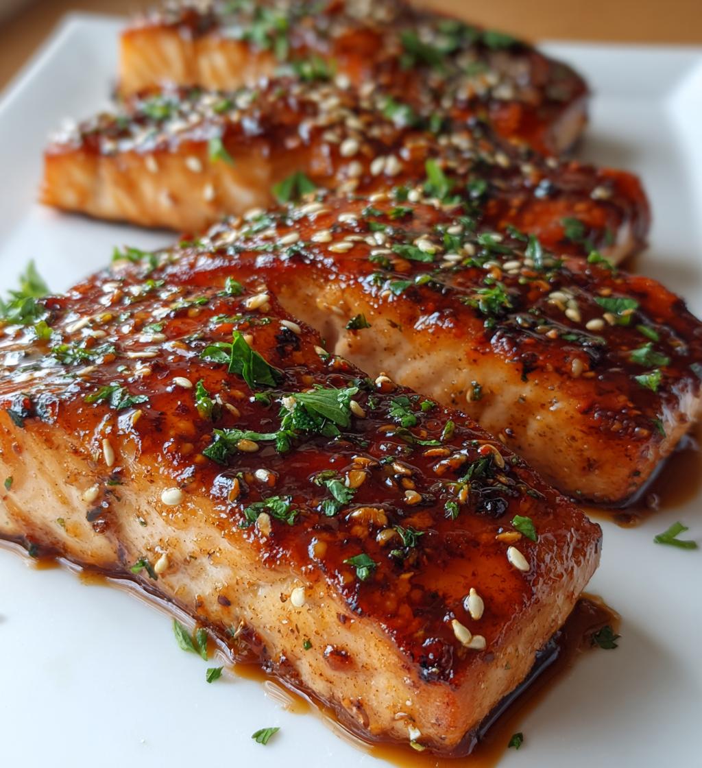 honey soy glazed salmon - detail 1
