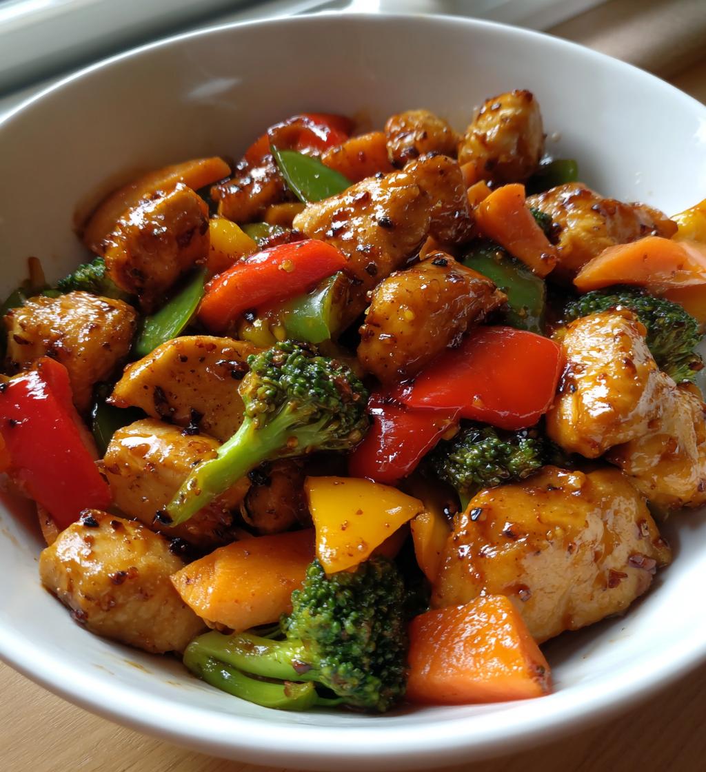 honey sriracha chicken stir fry - detail 1