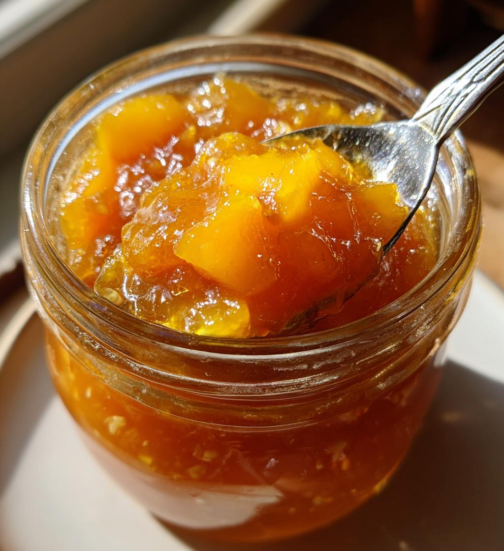 honey sweetened peach jam - detail 1
