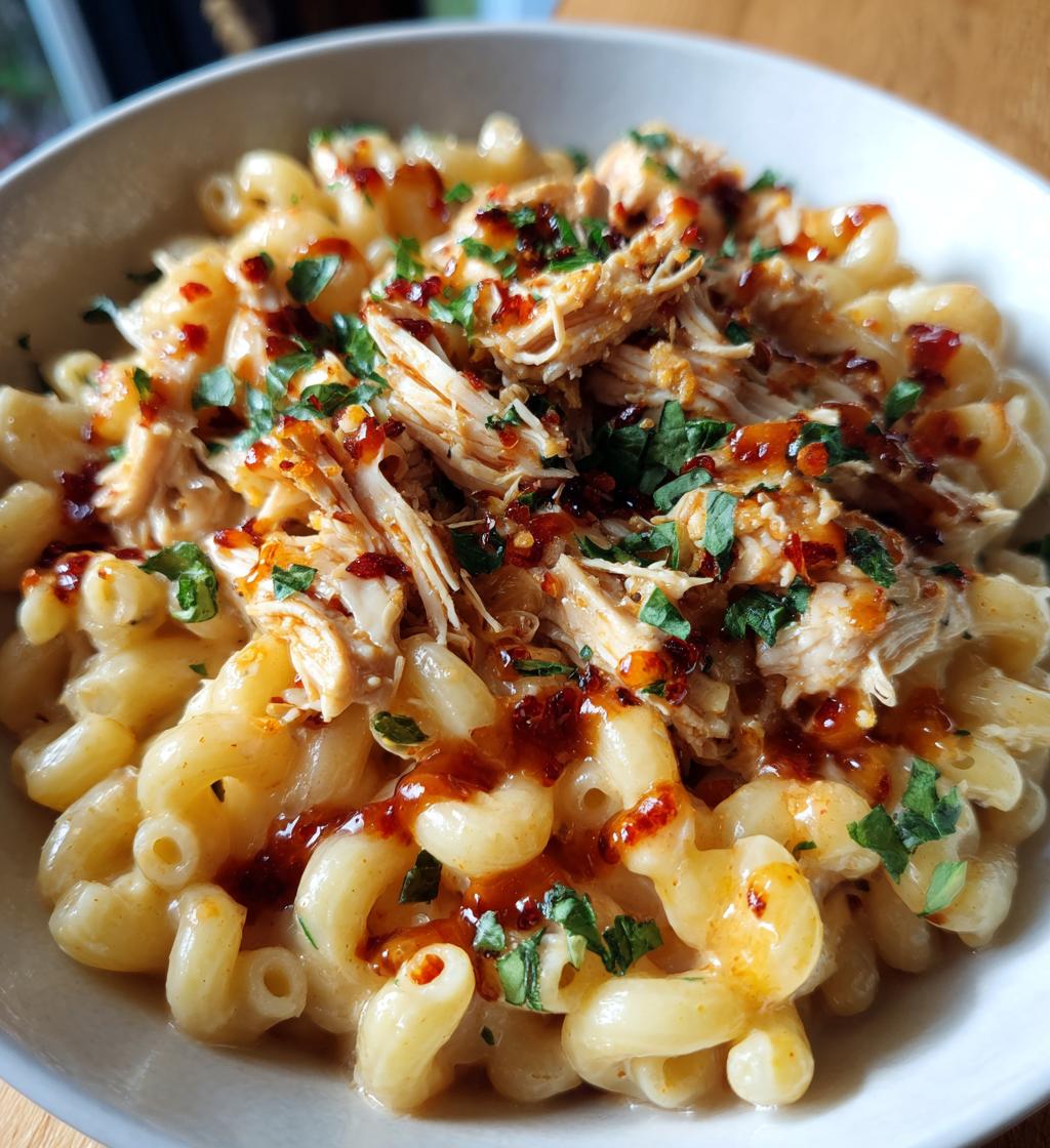 hot honey chicken mac n cheese