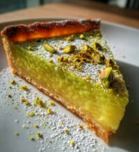 irresistible pistachio tart with creamy pistachio paste
