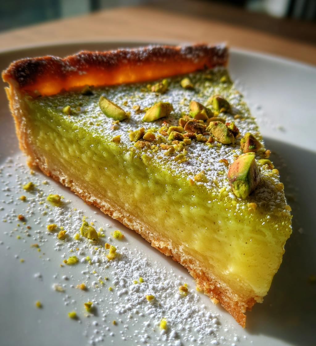 irresistible pistachio tart with creamy pistachio paste