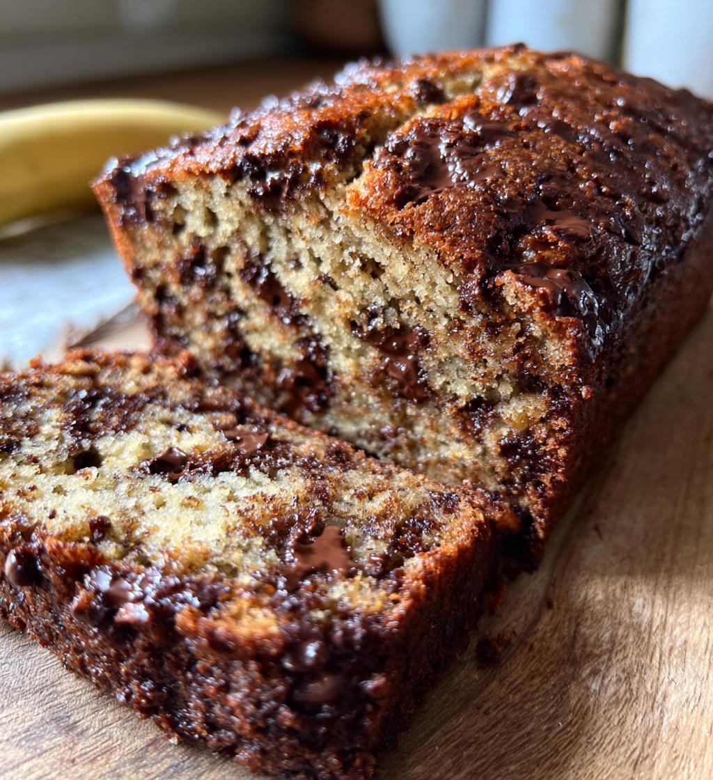 irresistible super moist chocolate chip banana bread - detail 1