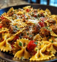 italian sausage with bow tie pasta