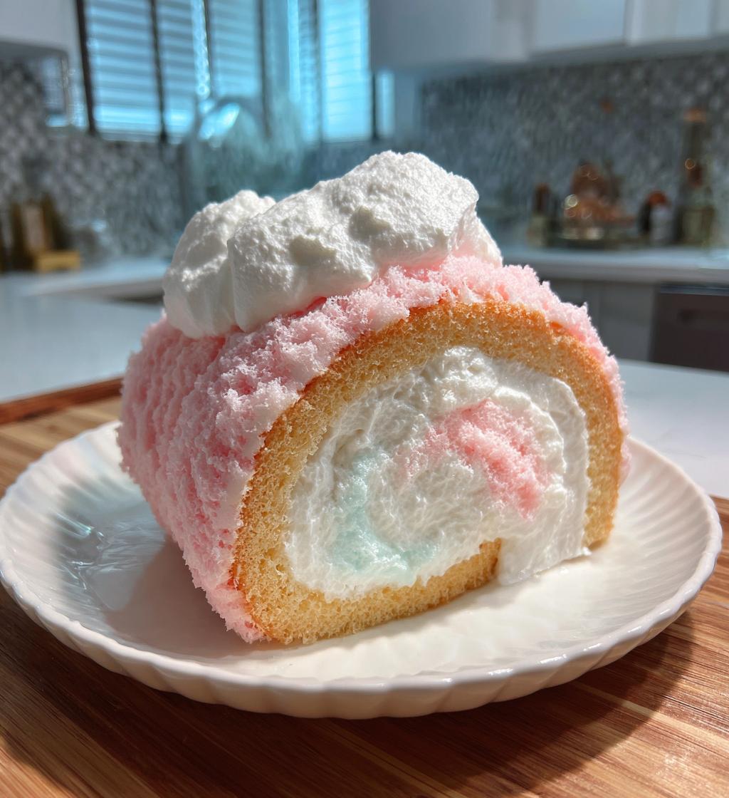 japanese cotton candy swiss cake roll - detail 1