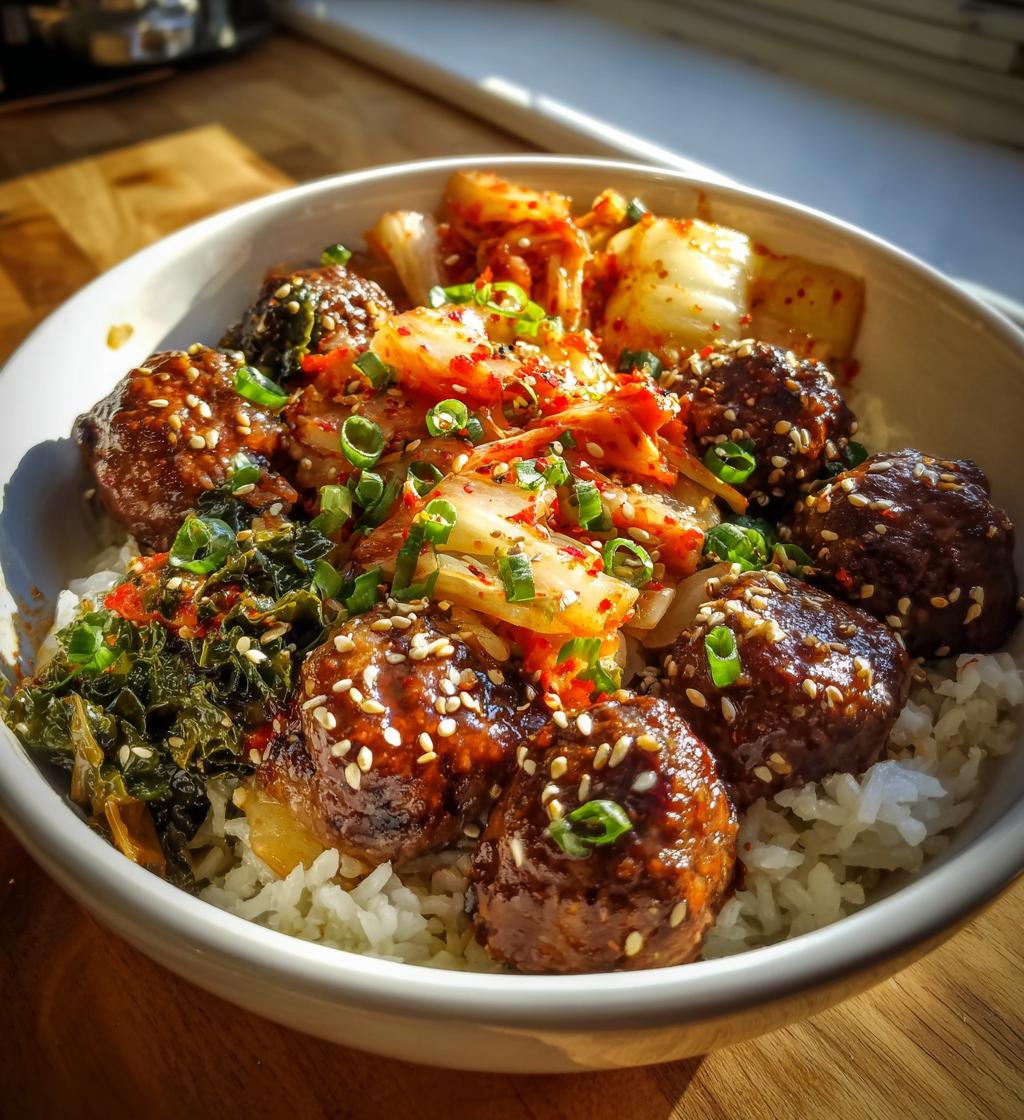 korean bbq meatball rice bowls - detail 1