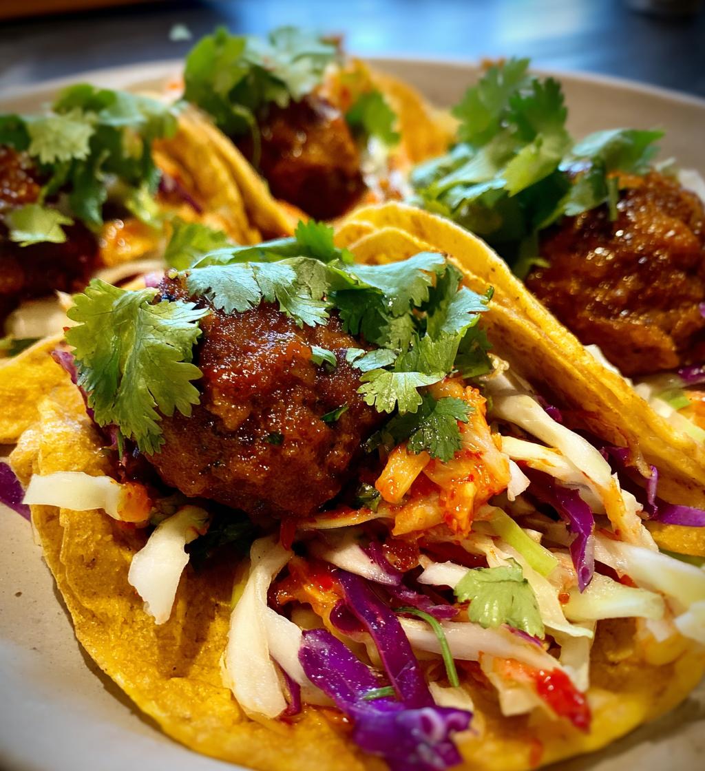 korean bbq meatball tacos - detail 1