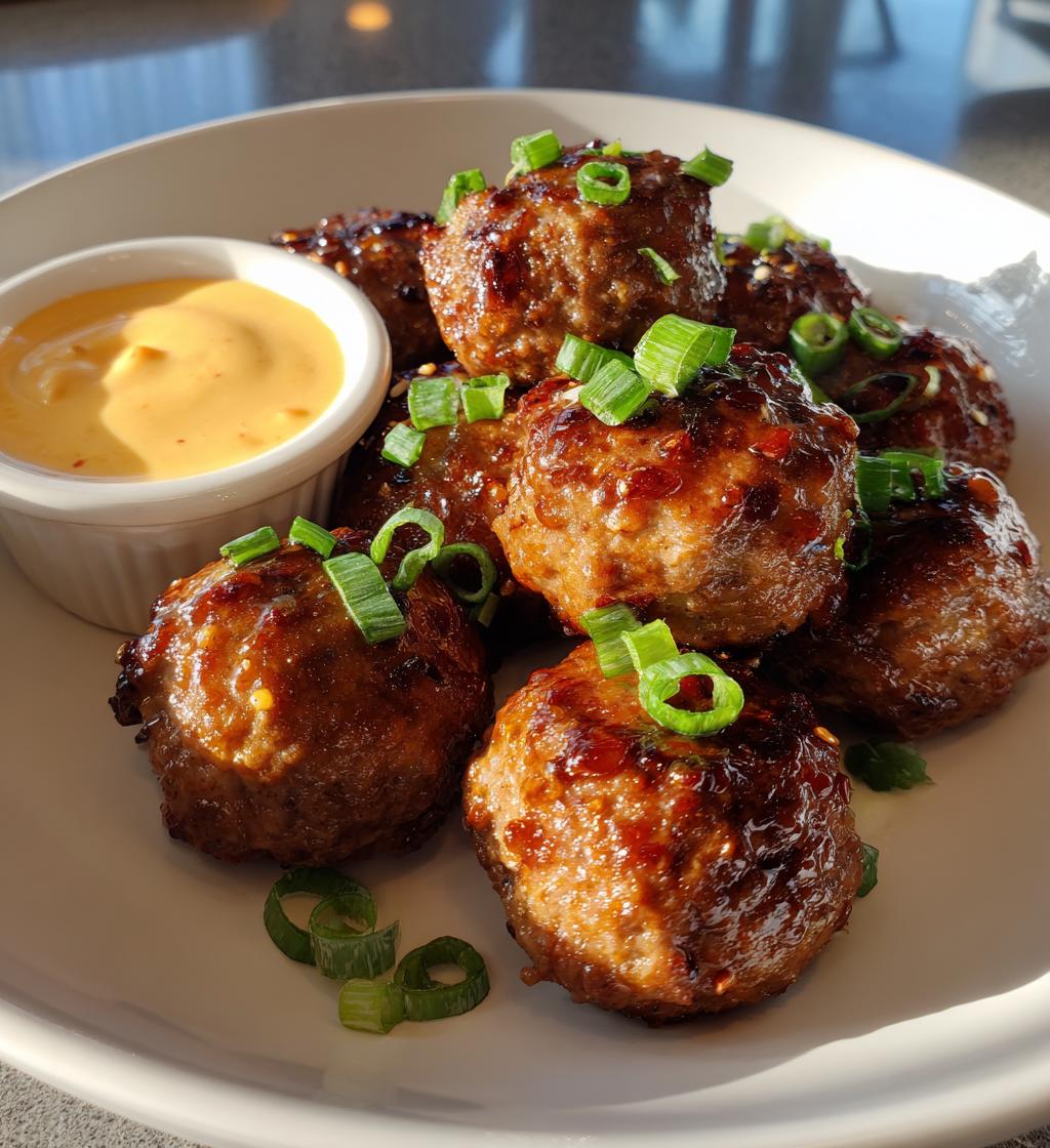 korean bbq meatballs with spicy mayo dip - detail 1