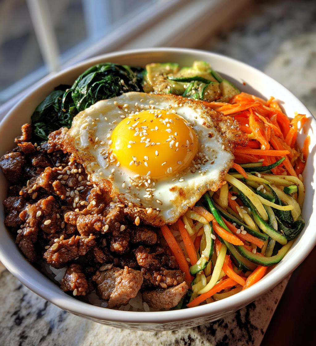 korean beef bibimbap bowl