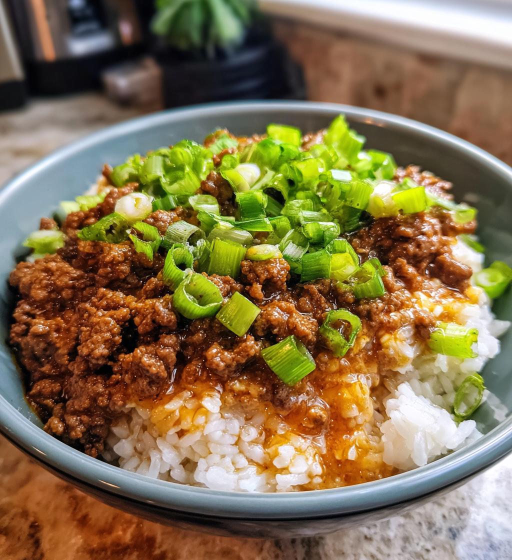 korean ground beef bowl - detail 1
