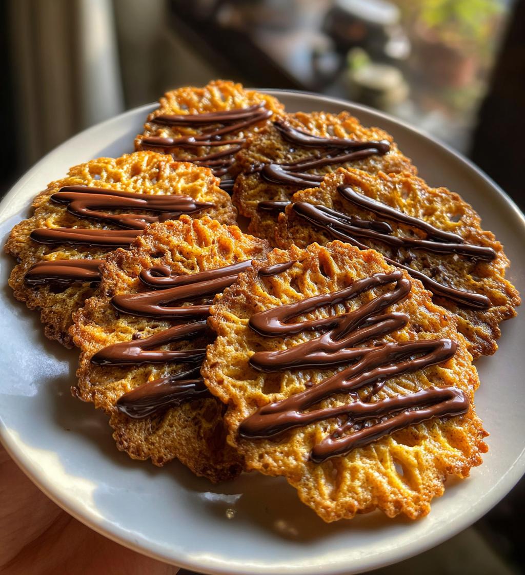 lace cookies with chocolate - detail 1