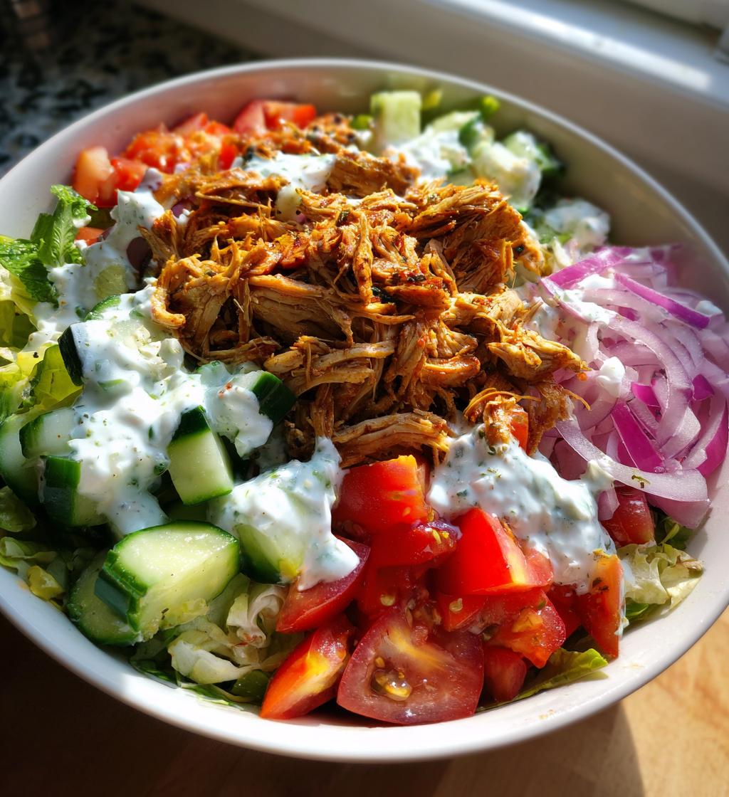 leftover chicken gyros bowls - detail 1