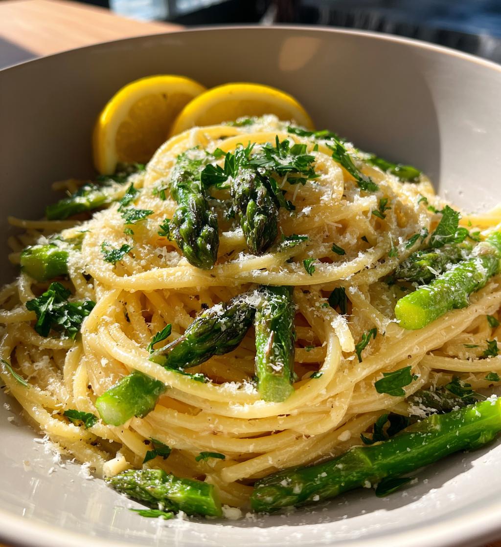 lemon asparagus pasta - detail 1