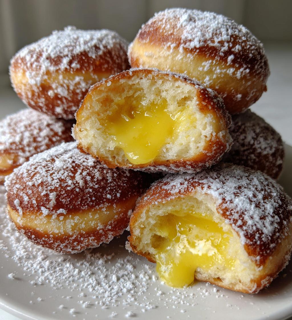 lemon curd filled donuts - detail 1