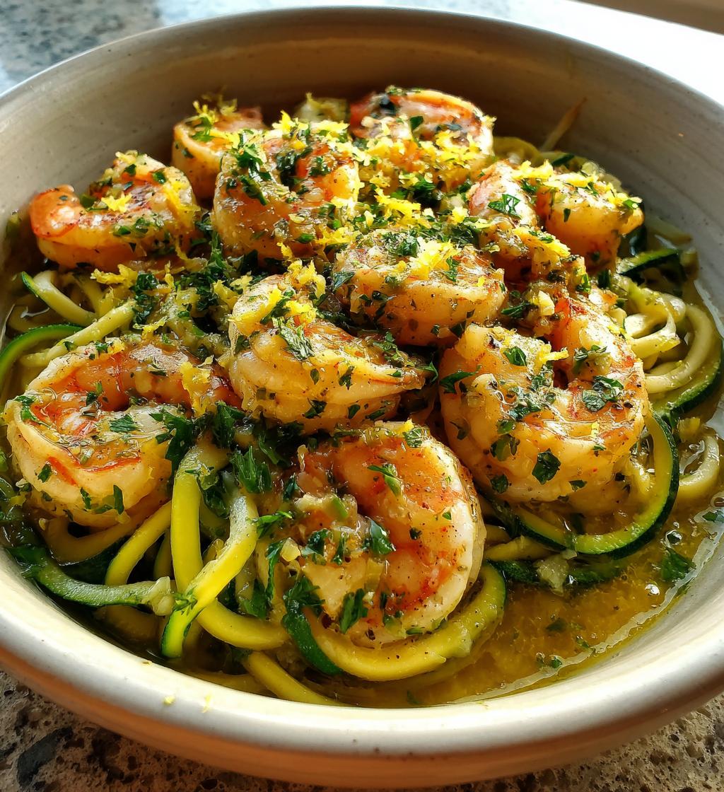 lemon garlic shrimp and zucchini noodles