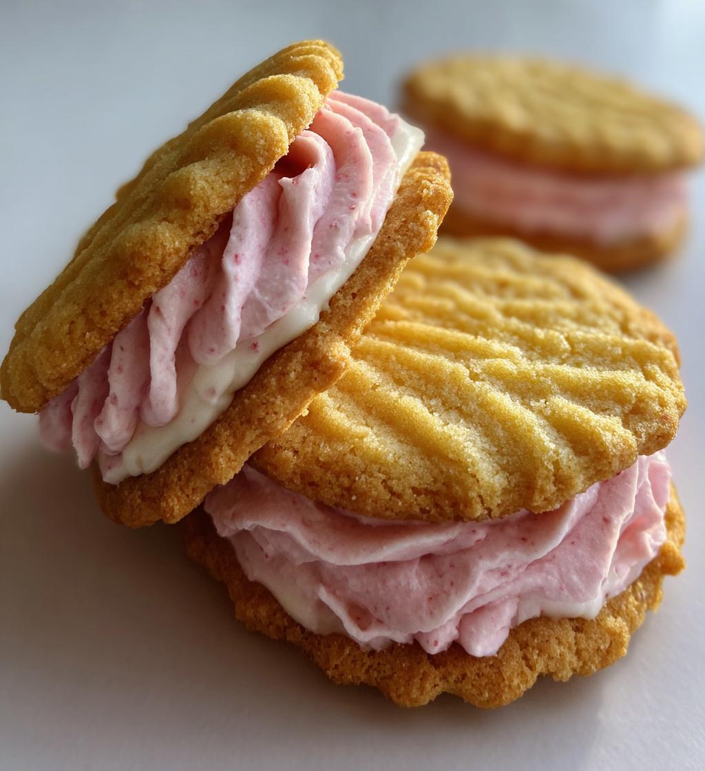 lemon sandwich cookies strawberry frosting