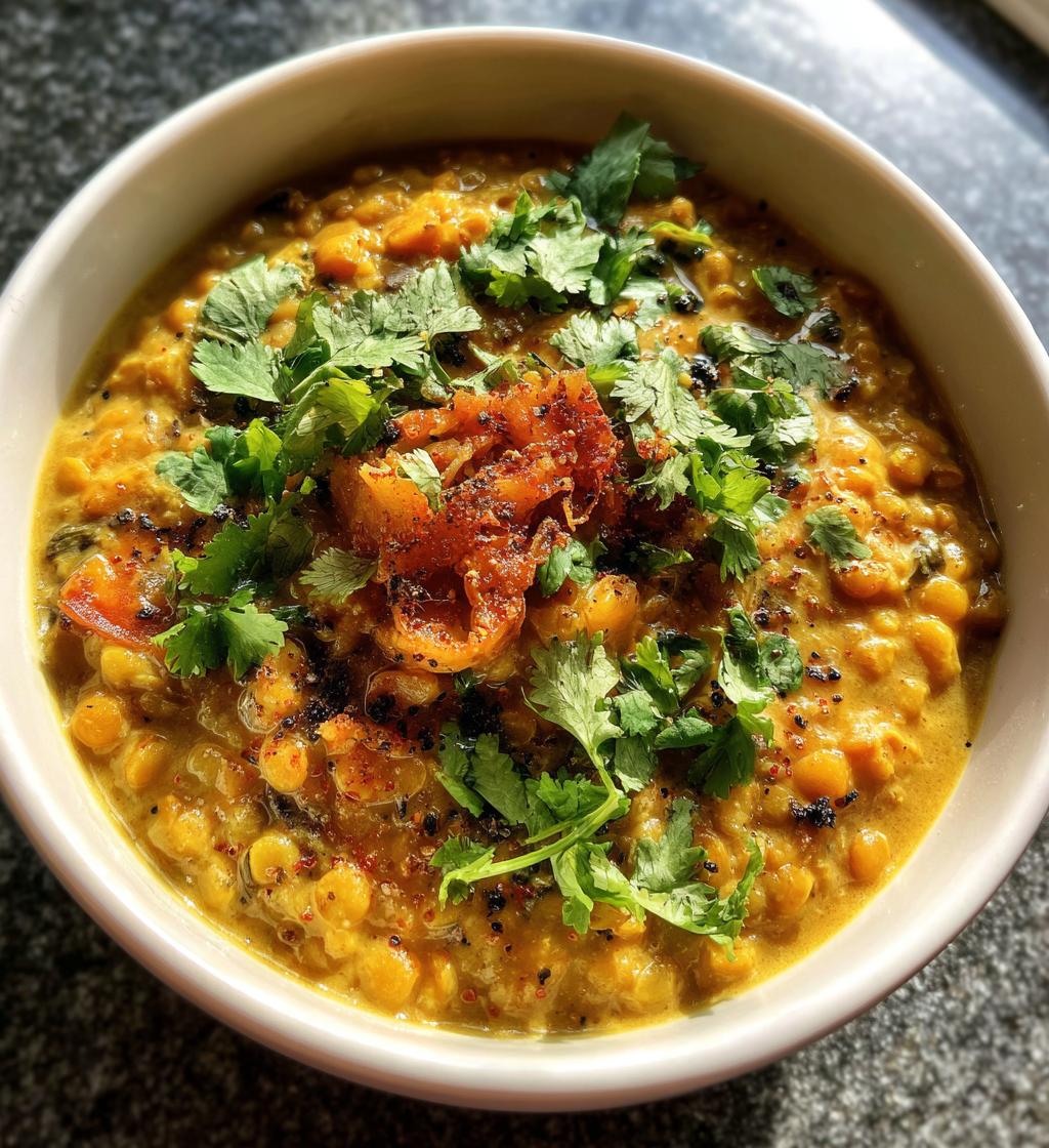 lentil curry with coconut milk - detail 1