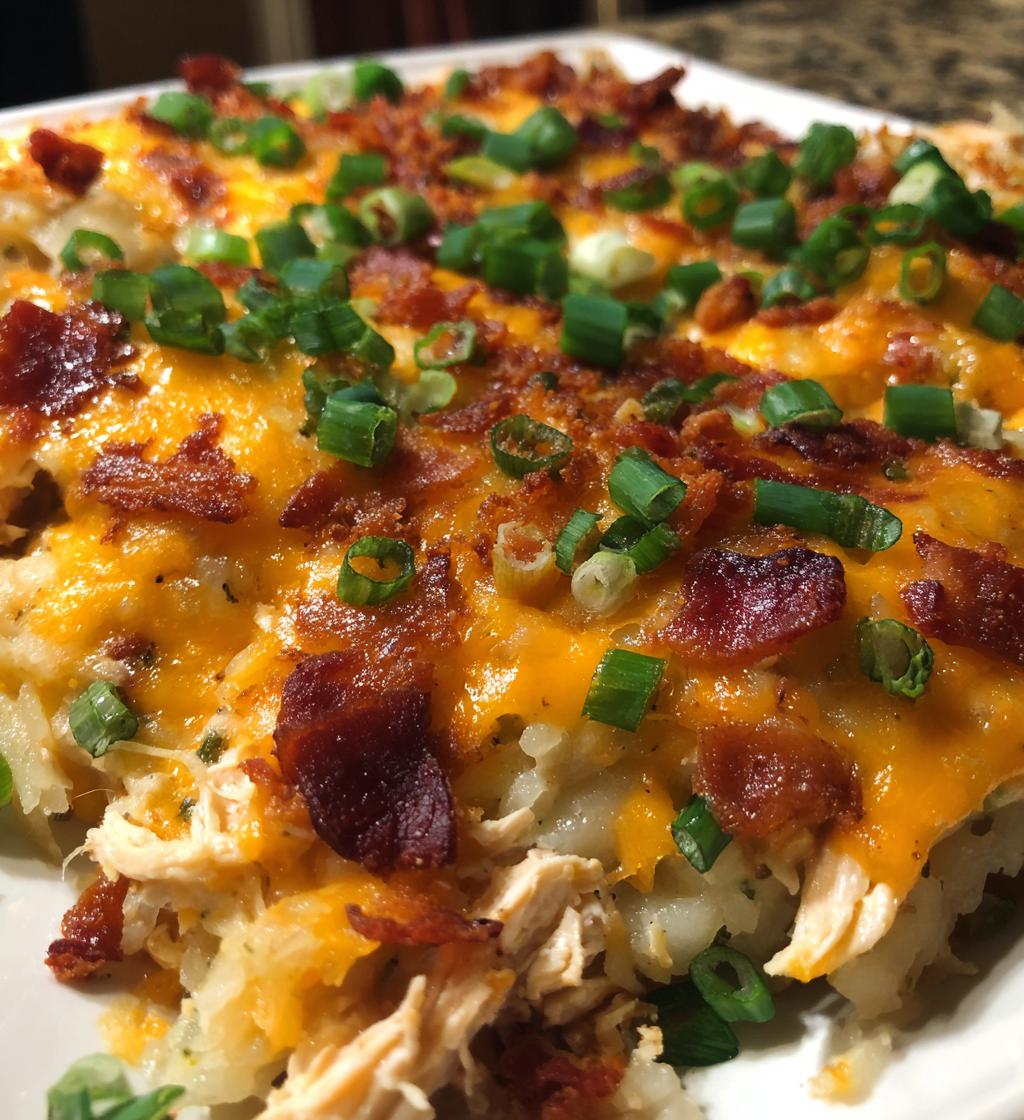 loaded potato ranch chicken casserole - detail 1
