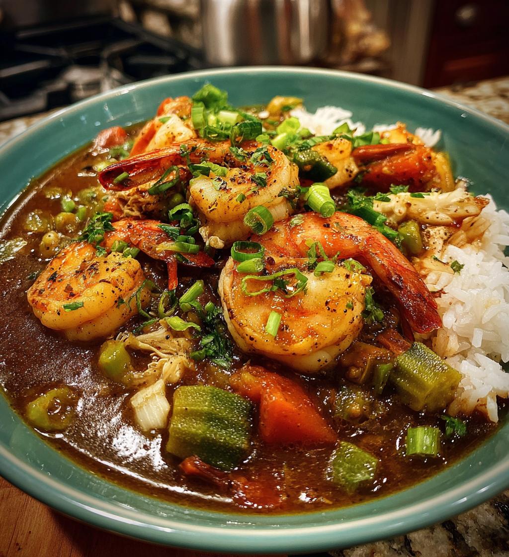 louisiana seafood gumbo - detail 1