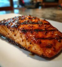maple bourbon glazed salmon