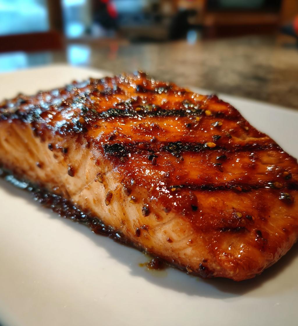 maple bourbon glazed salmon