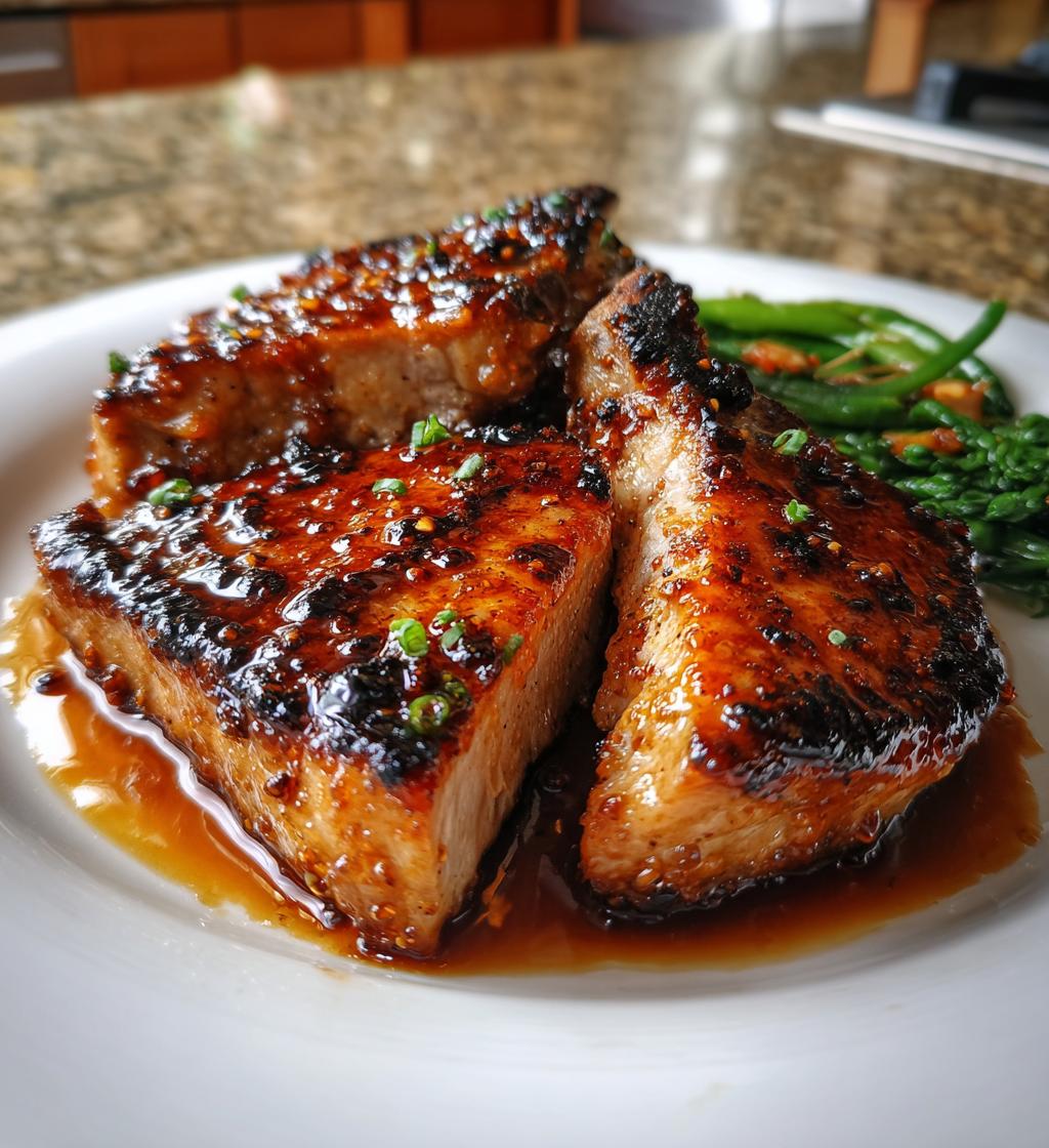 maple glazed pork chops - detail 1