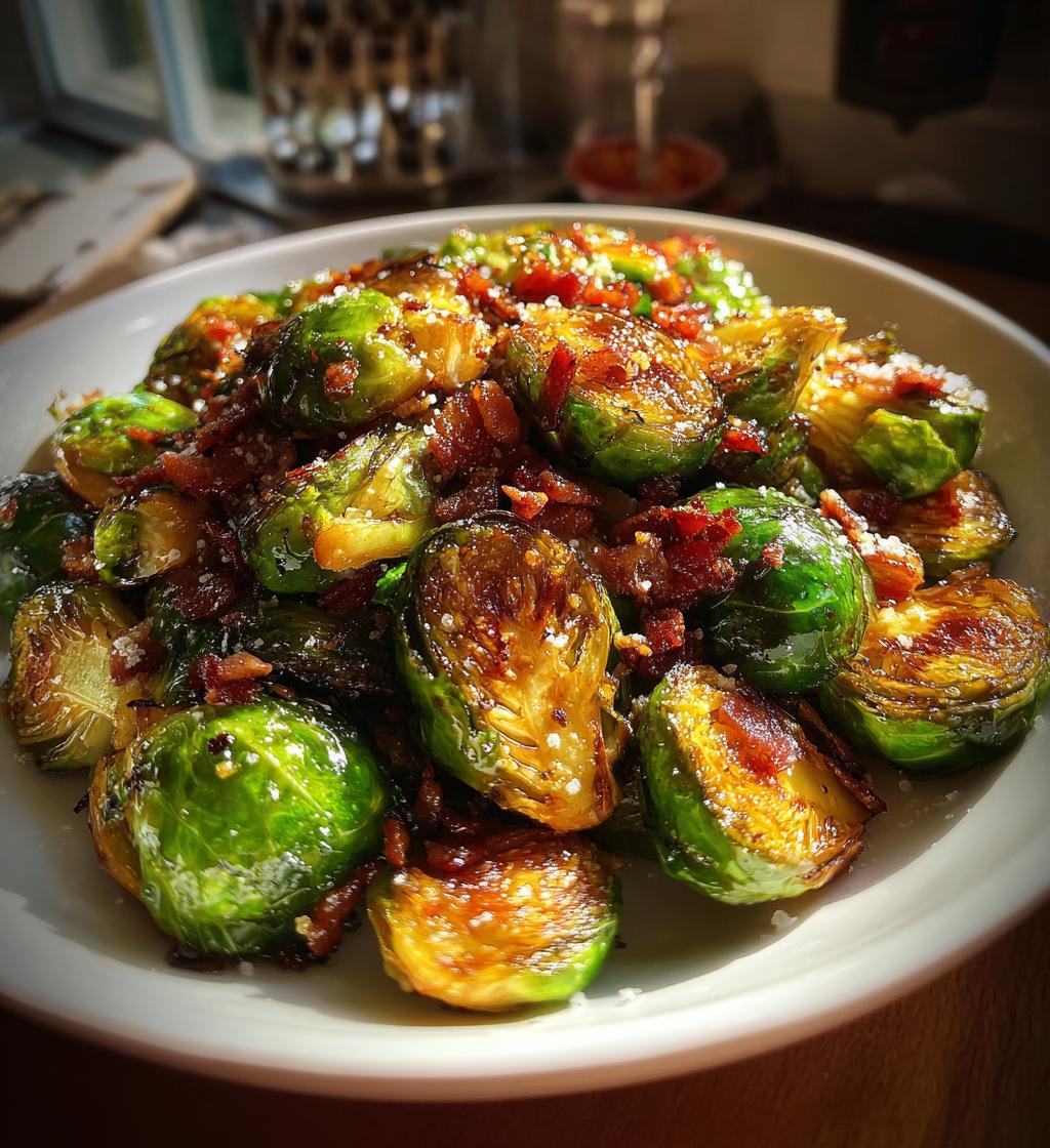maple roasted brussel sprouts with bacon - detail 1
