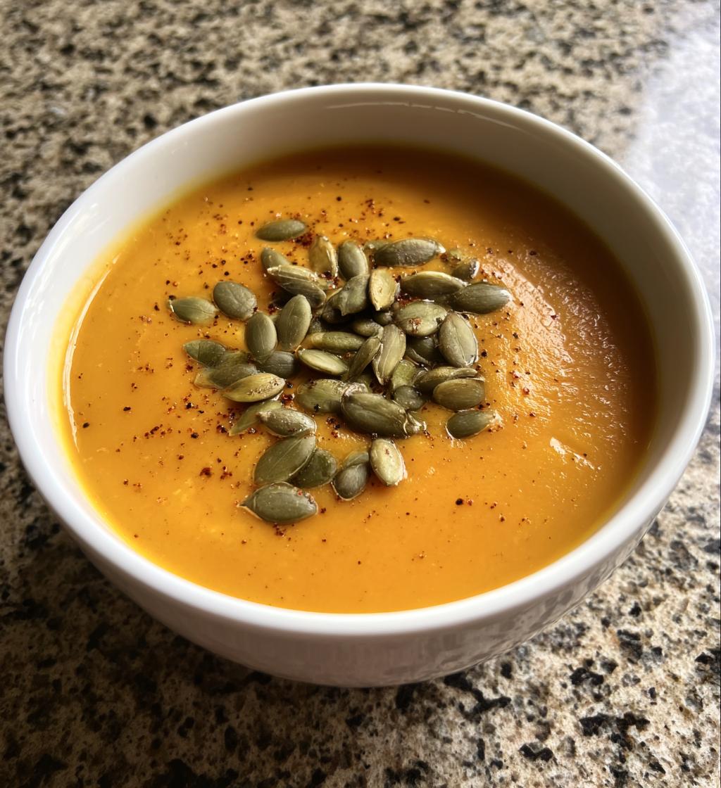 maple roasted butternut squash soup - detail 1